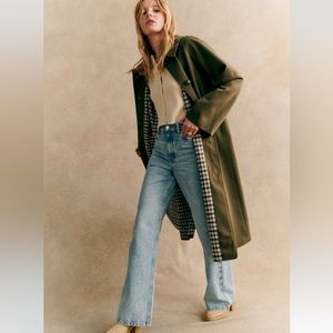 NWT Sezane Clyde Trench Coat in Sage